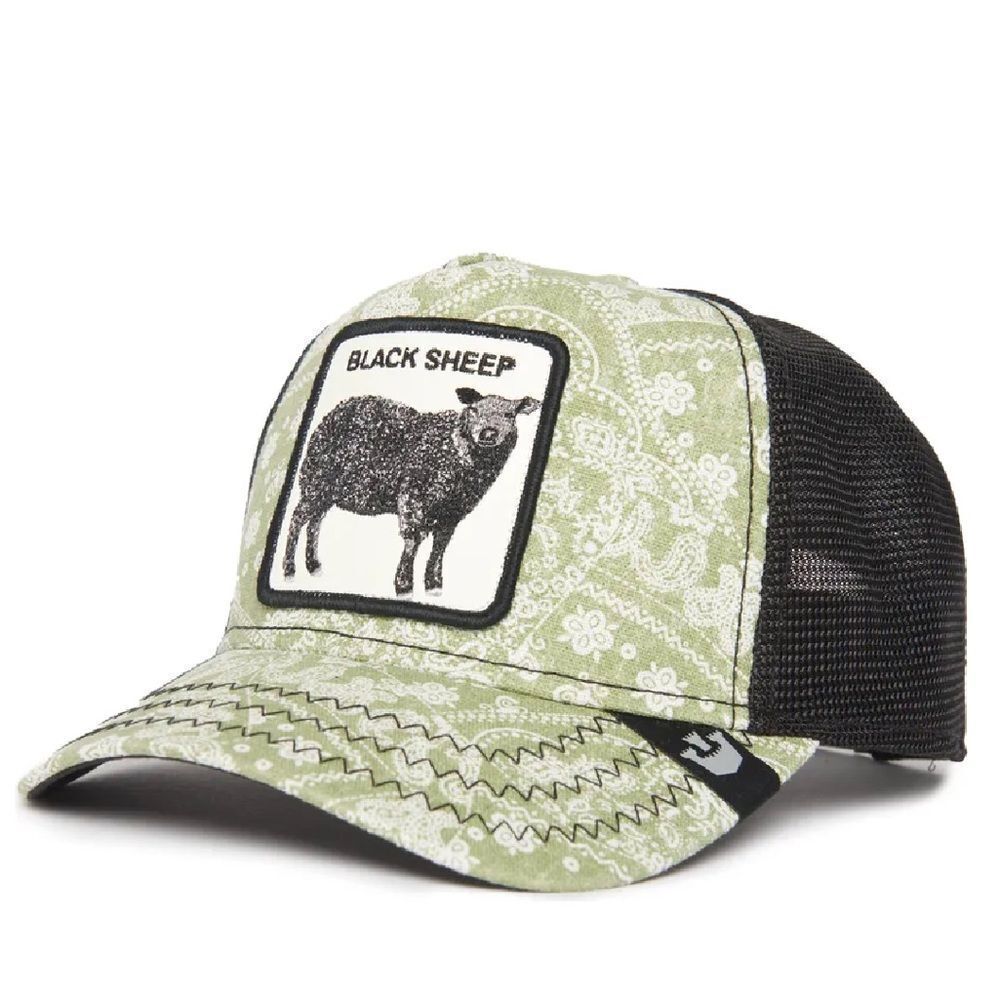 Goorin Bros. Black Sheep Parade The Farm Paisley‎ Green/Black Trucker Hat NEW!